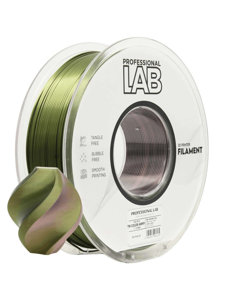 Silk PLA Tri Color Army Prof. Lab | Filamento Económico | Core XY