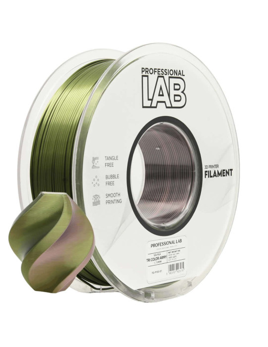 Silk PLA Tri Color Army Prof. Lab | Filamento Económico | Core XY