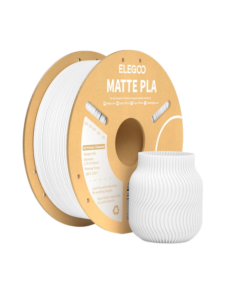 PLA Matte White Elegoo 1kg | Filamento Matte | Core XY