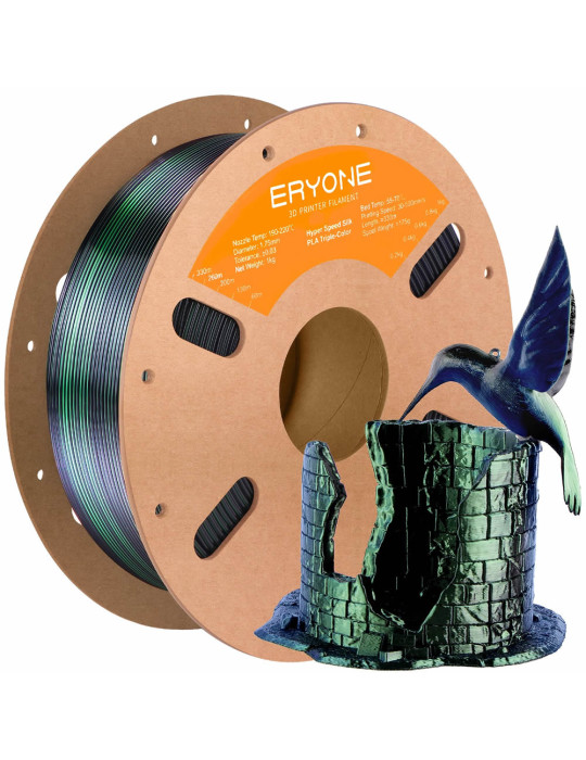 PLA Tri Color Silk Dark Green/Midnight Blue/Black Eryone