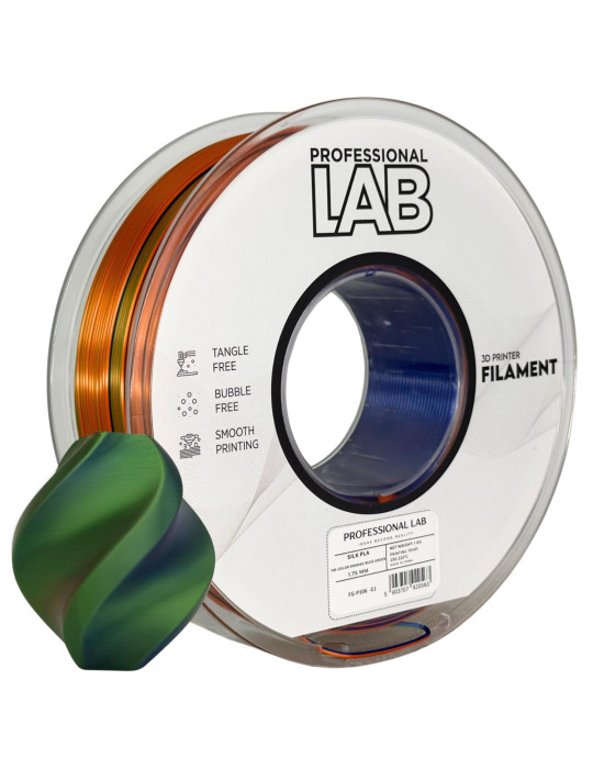 Silk PLA Tri Color Orange Blue Green - Filamento Aurora 3D | Core XY