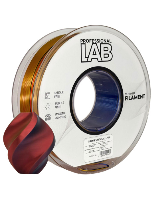Silk PLA Tri Color Red Yellow Blue - Filamento Primário 3D | Core XY