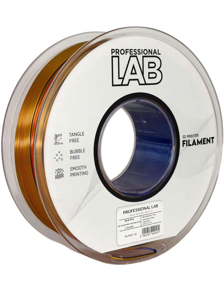 Silk PLA Tri Color Red Yellow Blue - Filamento Primário 3D | Core XY