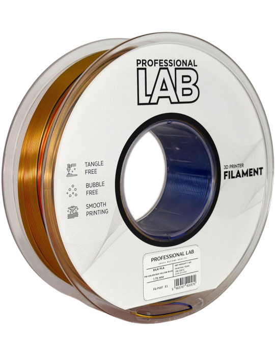 Silk PLA Tri Color Red Yellow Blue - Filamento Primário 3D | Core XY