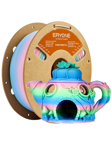 PLA Matte Gradient Fairy Tale Pink Green Blue - Filamento Mágico 3D