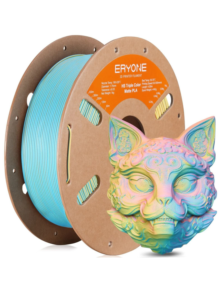 PLA Triple-Color Matte Pink Blue Yellow - Filamento Festa 3D | Core XY